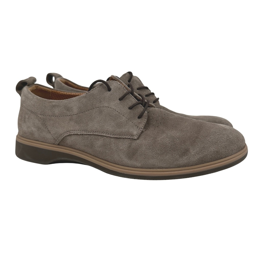 Amberjack The Original Mens Suede Derby Shoes Stone Grey Brown Size 8 M